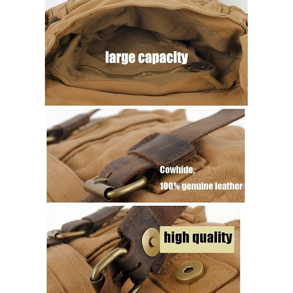 Avtoit | Michael Bag – Vintage Canvas Messenger Bag for Men with Leather Accents