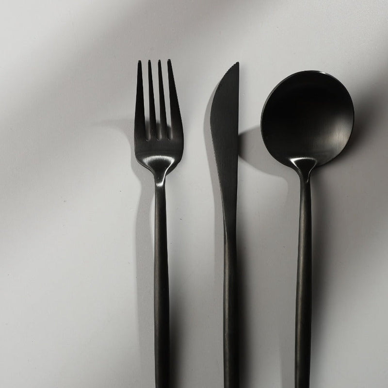Avtoit | Minimalist Flatware Set – 20-Piece Titanium-Coated Stainless Steel Cutlery | Modern Matte Finish for Elegant Dining