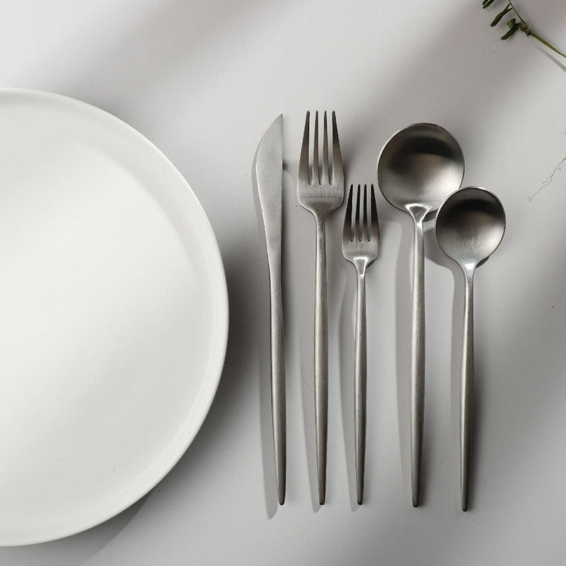 Avtoit | Minimalist Flatware Set – 20-Piece Titanium-Coated Stainless Steel Cutlery | Modern Matte Finish for Elegant Dining