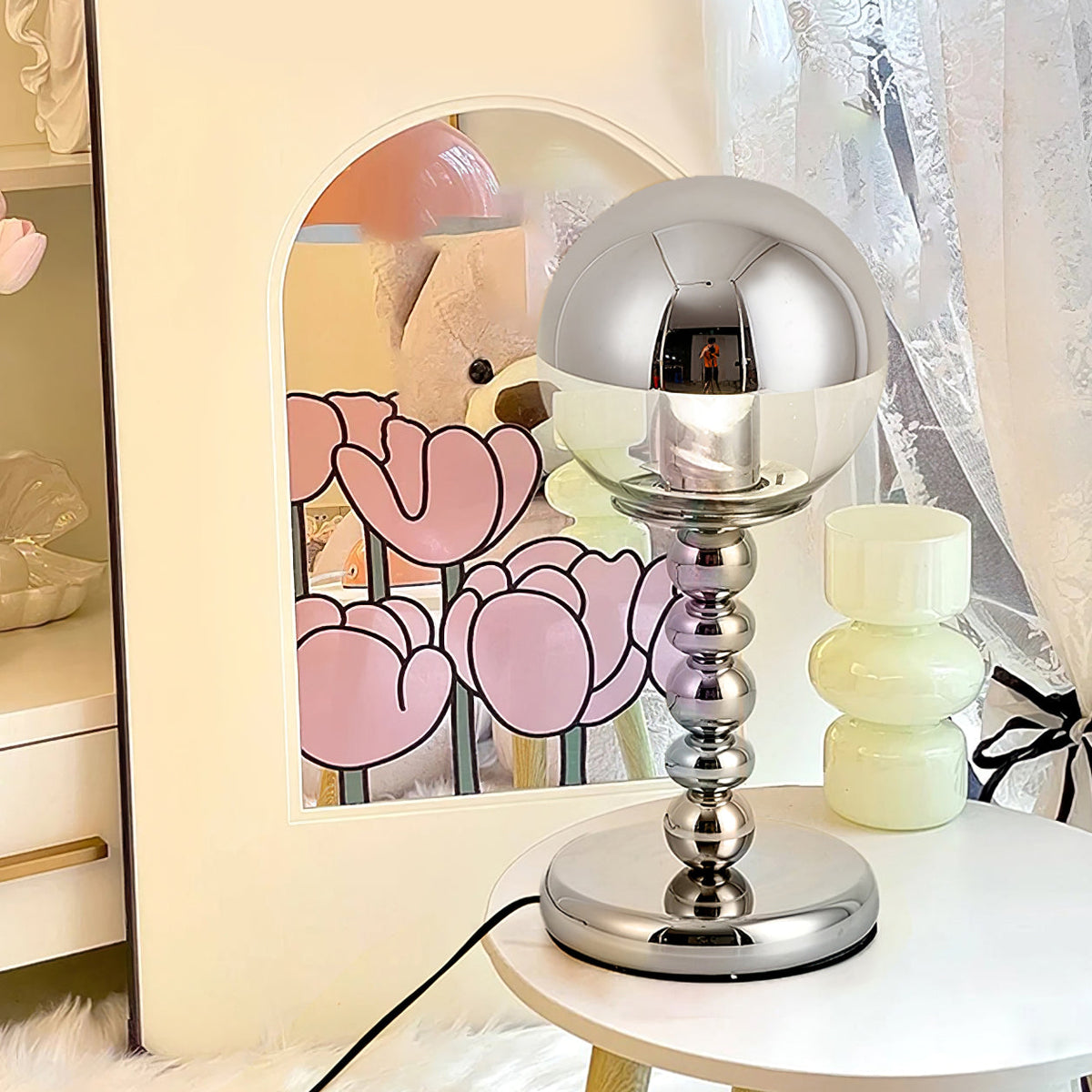 Avtoit | MirrorGlow – Minimalist Chrome Table Lamp