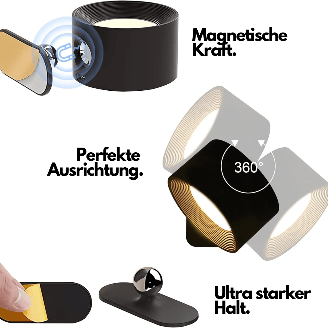 Avtoit | 360° wireless rechargeable wall light | Versatile LED lighting solution