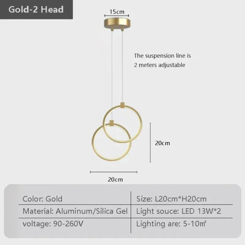 Avtoit | Elegant Double Ring Pendant Light | DuoGlow