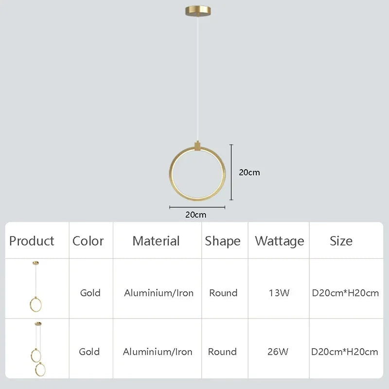 Avtoit | Elegant Double Ring Pendant Light | DuoGlow