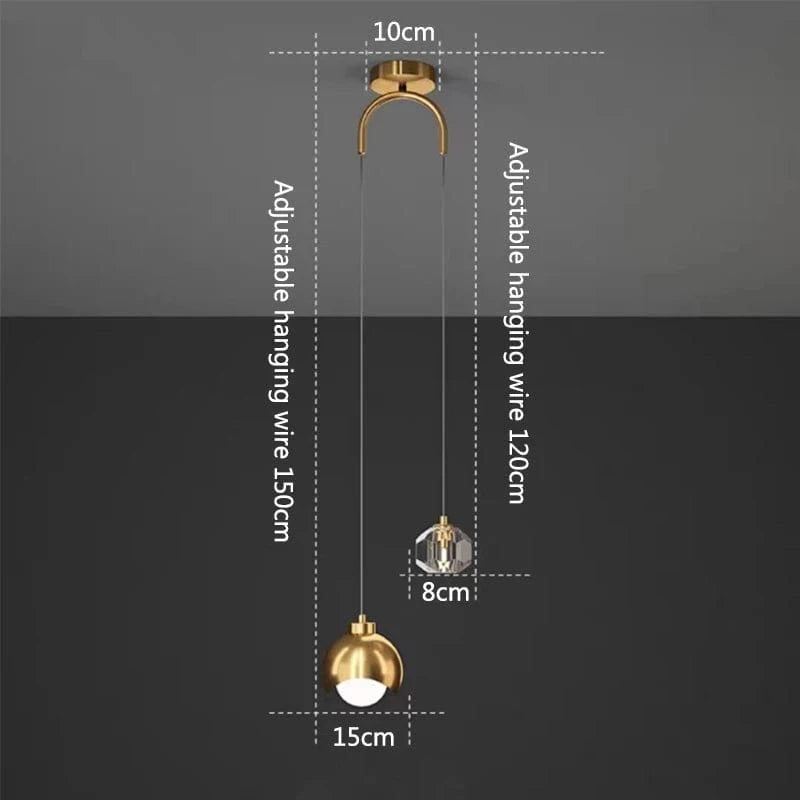 Avtoit | Modern Crystal Pendant Light | Elegant Hanging Lamp for Living Spaces
