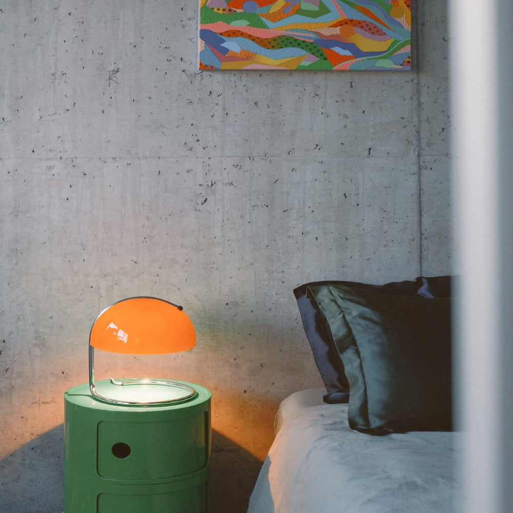 Avtoit | Mid-Century Modern Desk Lamp – Retro Orange Dome Design with USB Power
