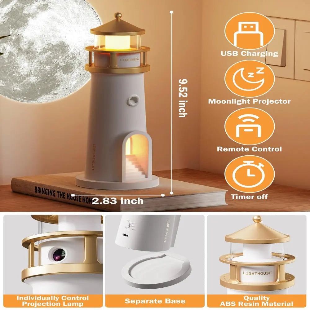 Avtoit | Moonlight Lighthouse Night Light – Soothing Glow for Any Room