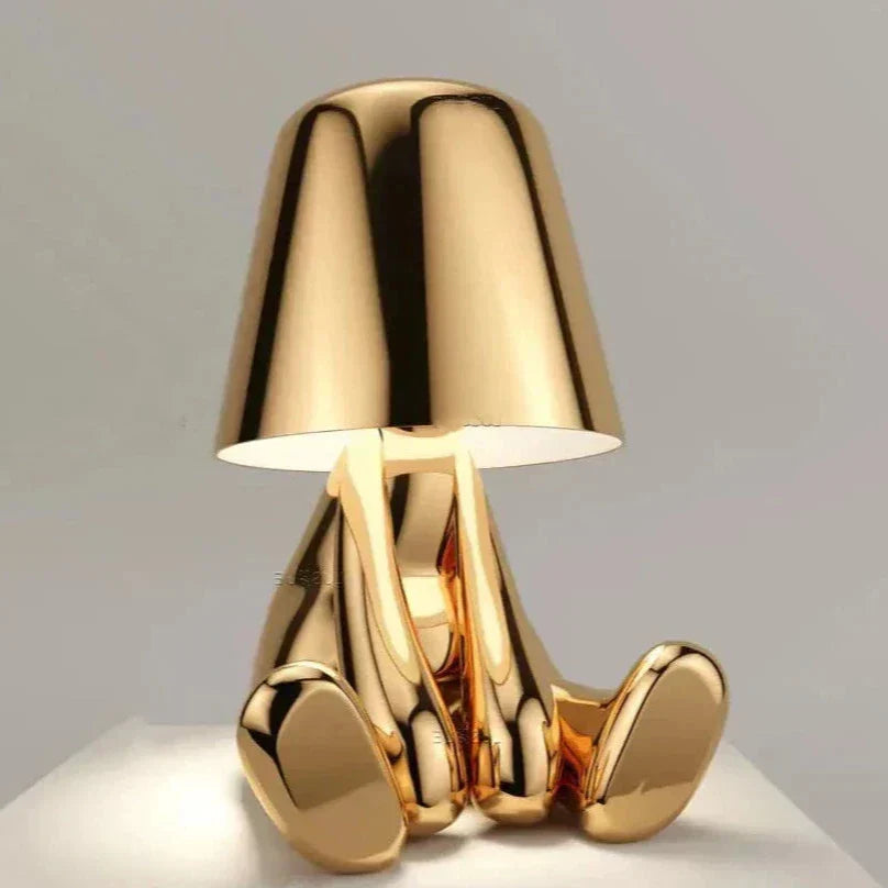 Avtoit | Golden Man LED Thinking Table Lamp – Playful Nightstand Lamp for Bedroom & Decor