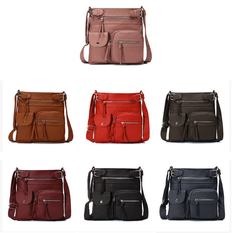 Avtoit | Multi-Pocket Soft PU Shoulder Bag