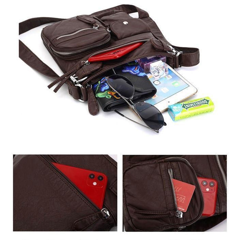 Avtoit | Multi-Pocket Soft PU Shoulder Bag