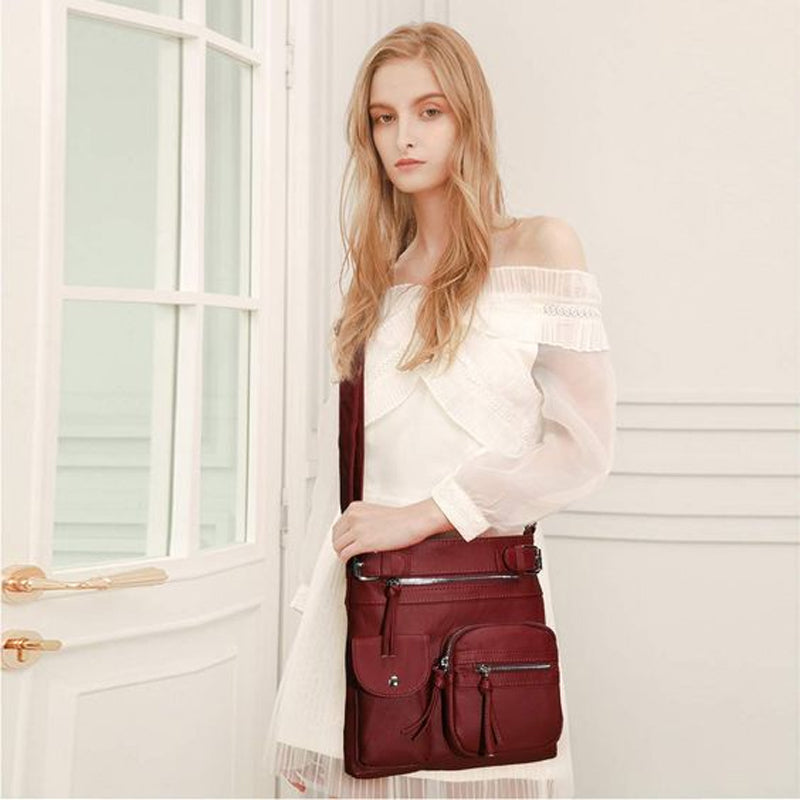 Avtoit | Multi-Pocket Soft PU Shoulder Bag