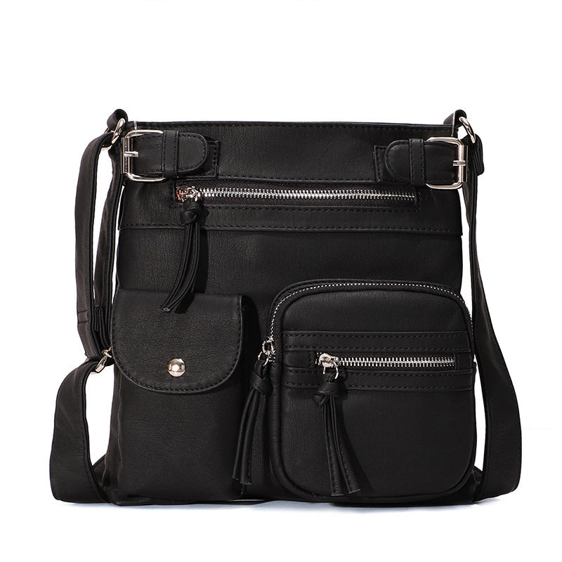 Avtoit | Multi-Pocket Soft PU Shoulder Bag
