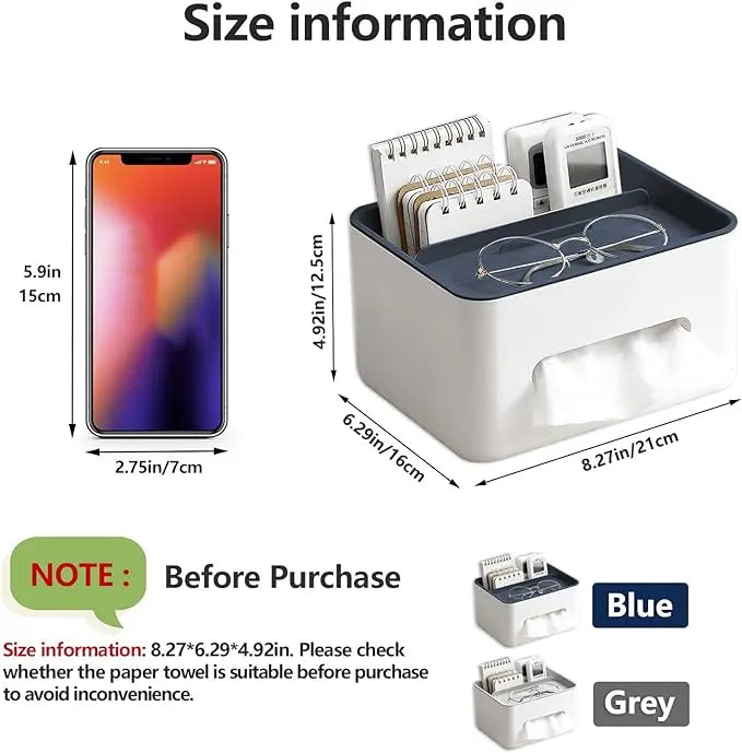Avtoit | Multifunctional Tissue Box with Organizer – For Bathroom, Office & Living Room