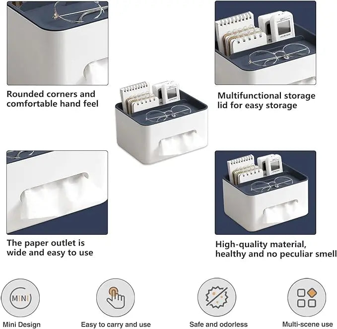 Avtoit | Multifunctional Tissue Box with Organizer – For Bathroom, Office & Living Room