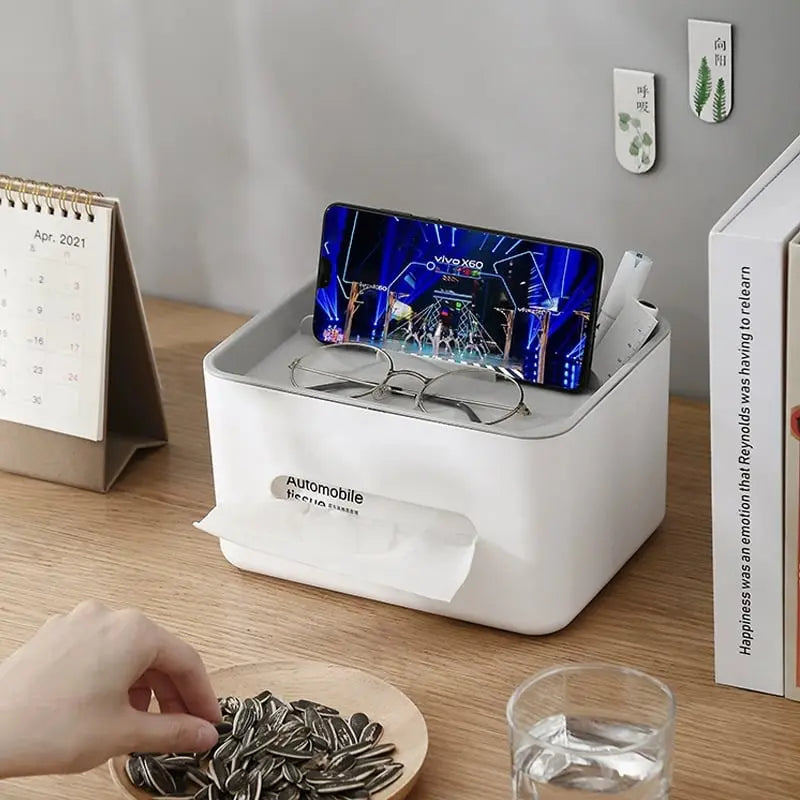 Avtoit | Multifunctional Tissue Box with Organizer – For Bathroom, Office & Living Room