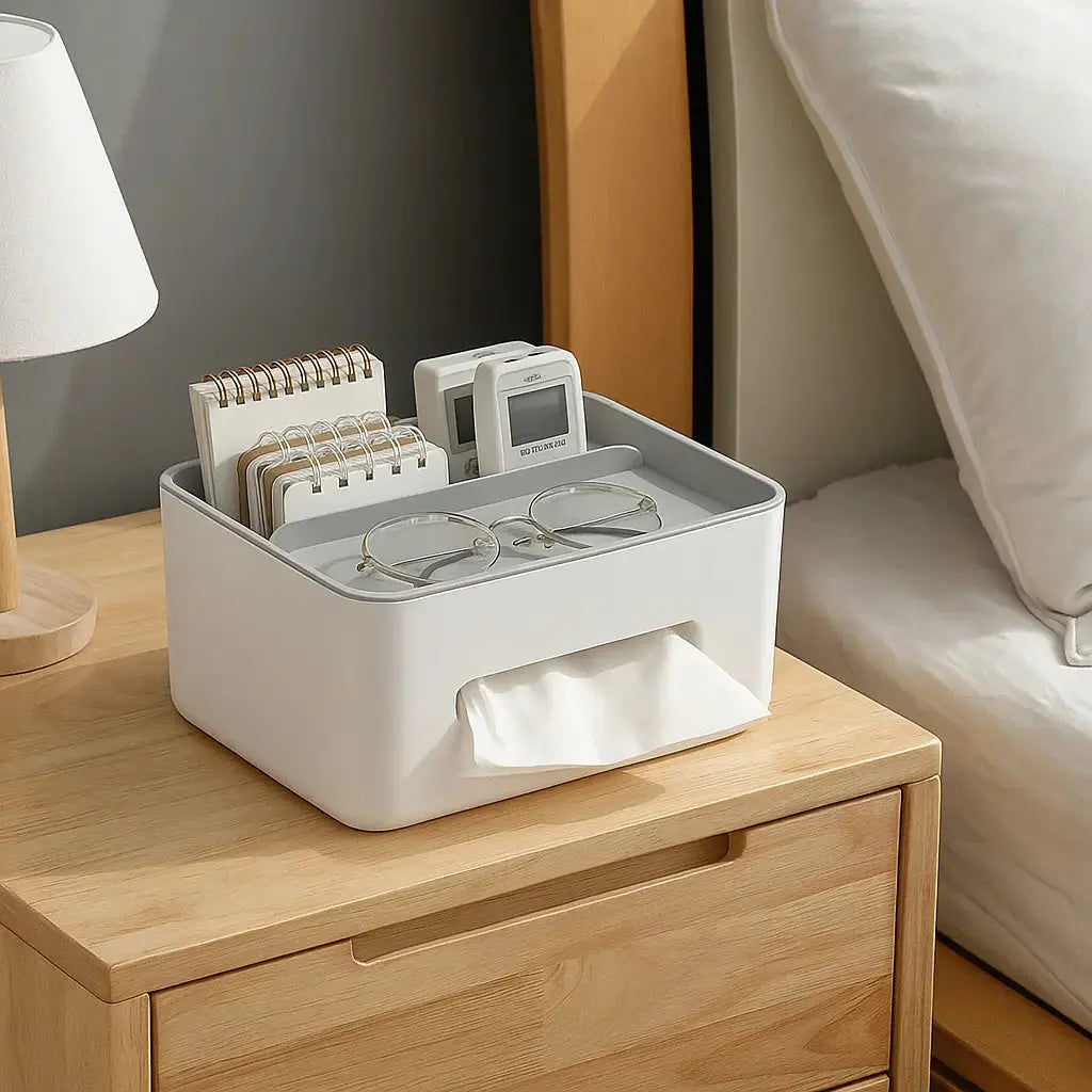 Avtoit | Multifunctional Tissue Box with Organizer – For Bathroom, Office & Living Room