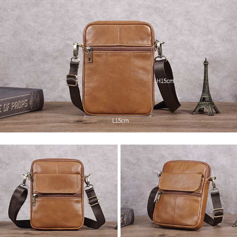 Avtoit | Men’s Small Genuine Leather Shoulder Bag – Compact Crossbody with Adjustable Strap