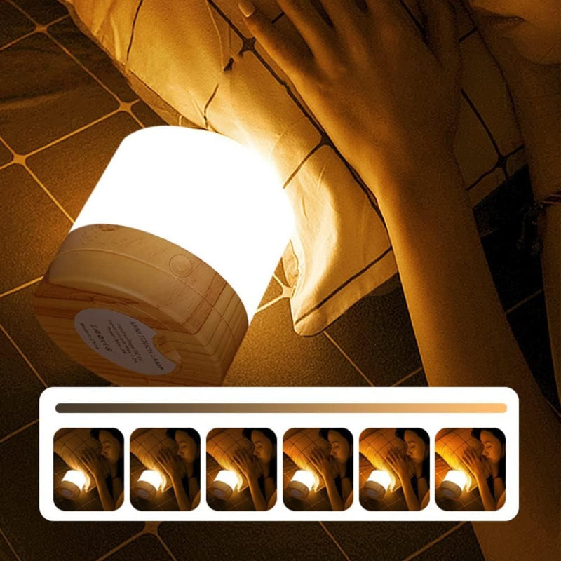 Avtoit | Nightstand Lamp Touch Dimmable Wood