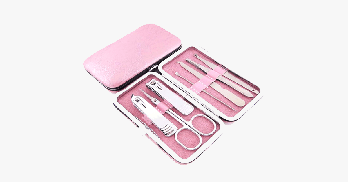 Avtoit | 7-piece nail clipper set - Comes in a pink case - Perfect for manicure!