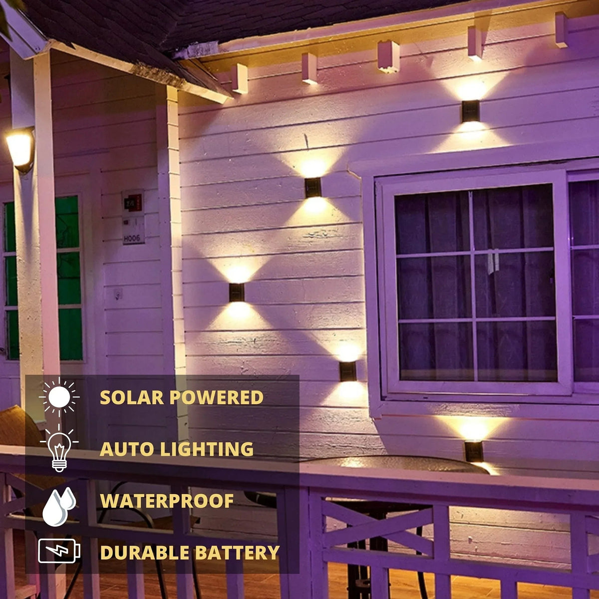 Avtoit | LUMIX | New Solar Wall Lighting for Outdoors | Waterproof LED Solar Lamp for Ambient Garden Light