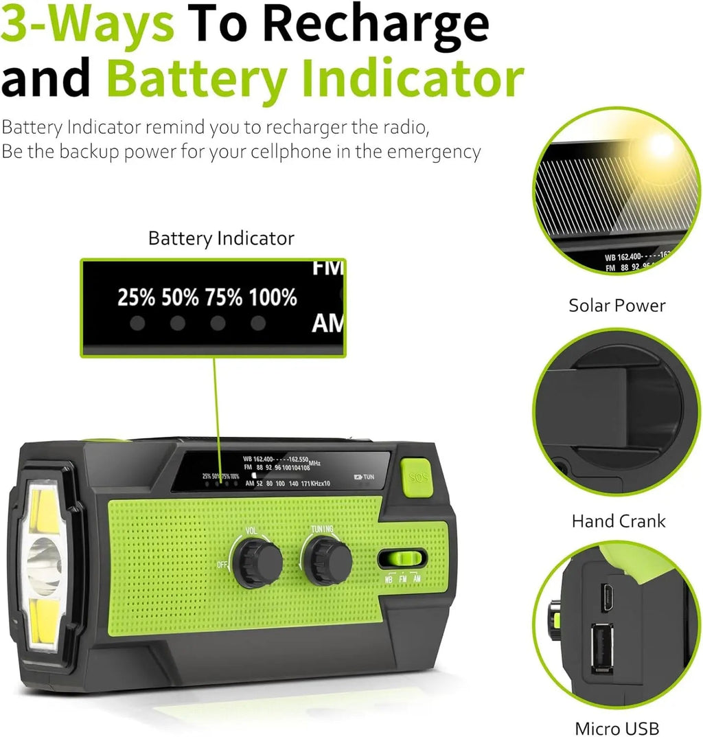 Avtoit | Emergency Solar Radio with Power Bank and SOS Alarm