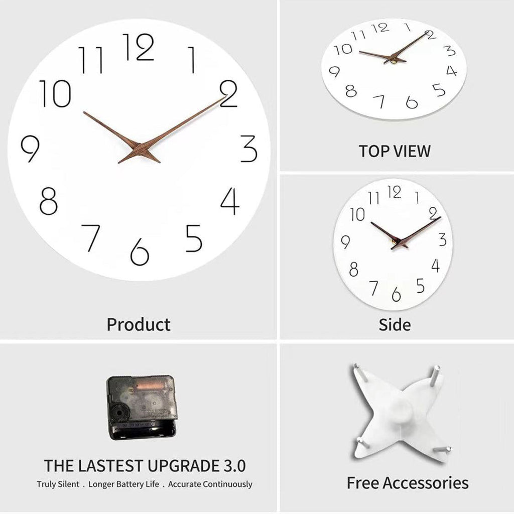 Avtoit | Simple Colored Silent Wall Clock 12 Inch