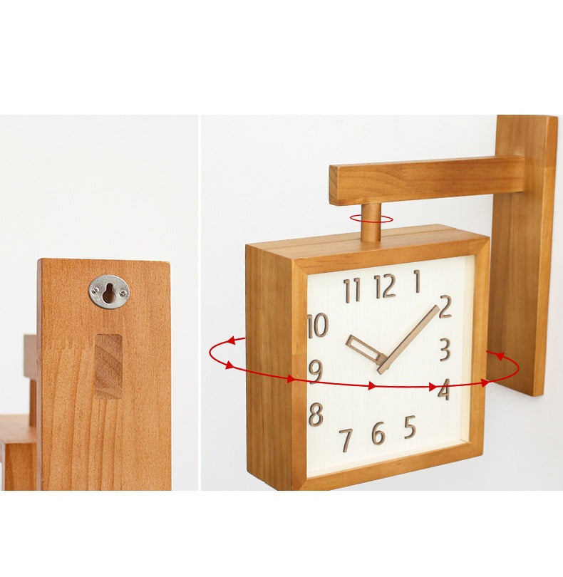 Avtoit | Wall-Corner-Two-Sided Wood-Analog-Clock