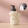 Avtoit | Ceramic Soap Dispenser, Squirrel Foam Pump Bathroom Bottle, Animal Design, Refillable Reusable Lotion Pump for Bathroom Kitchen, 510ml/17.2oz