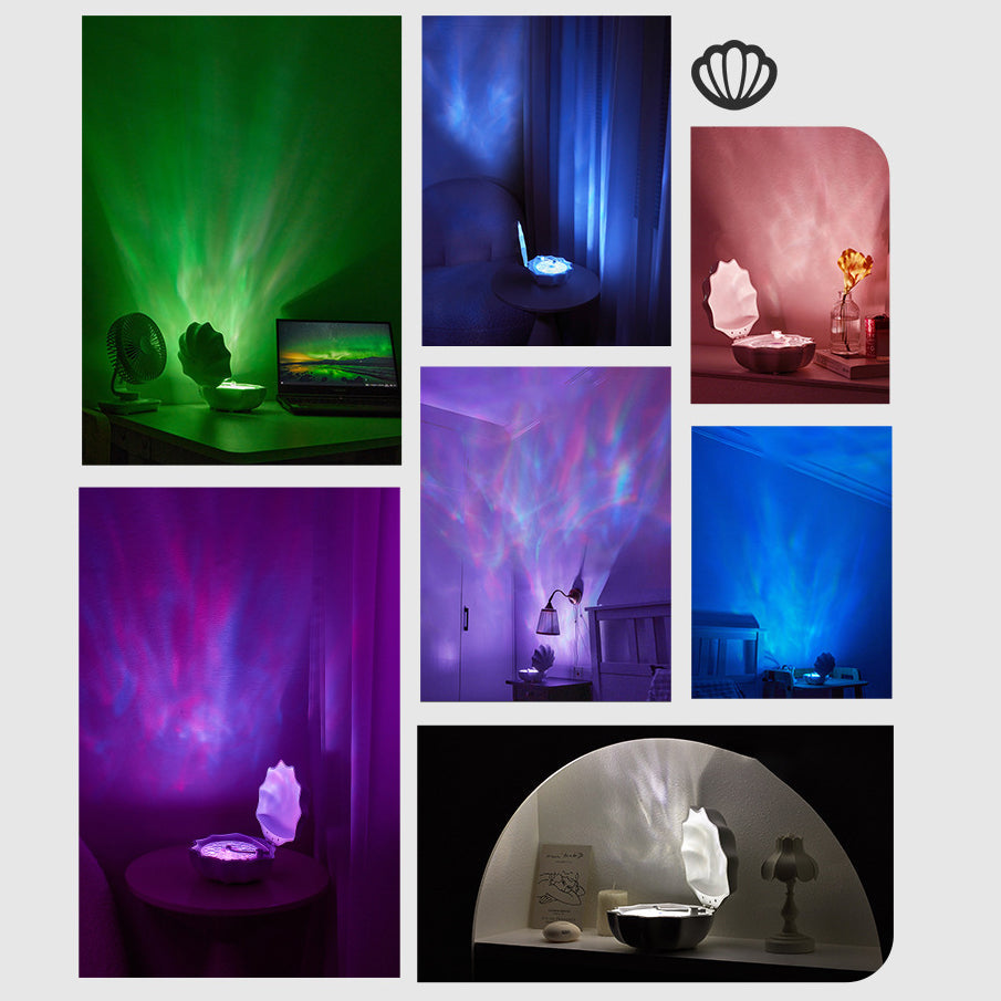 Avtoit | Shell Lamp Waves Retro Bluetooth Turntable LED Night Light - Perfect Gift for Kids and Girls