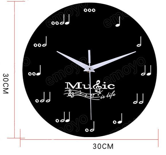 Avtoit | Music notes wall decoration quiet round clock