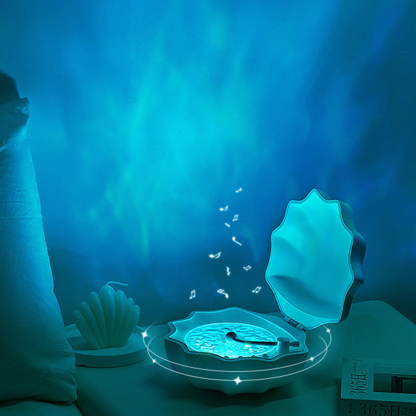 Avtoit | Shell Lamp Waves Retro Bluetooth Turntable LED Night Light - Perfect Gift for Kids and Girls