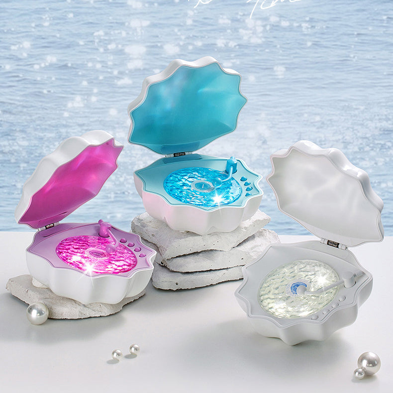 Avtoit | Shell Lamp Waves Retro Bluetooth Turntable LED Night Light - Perfect Gift for Kids and Girls
