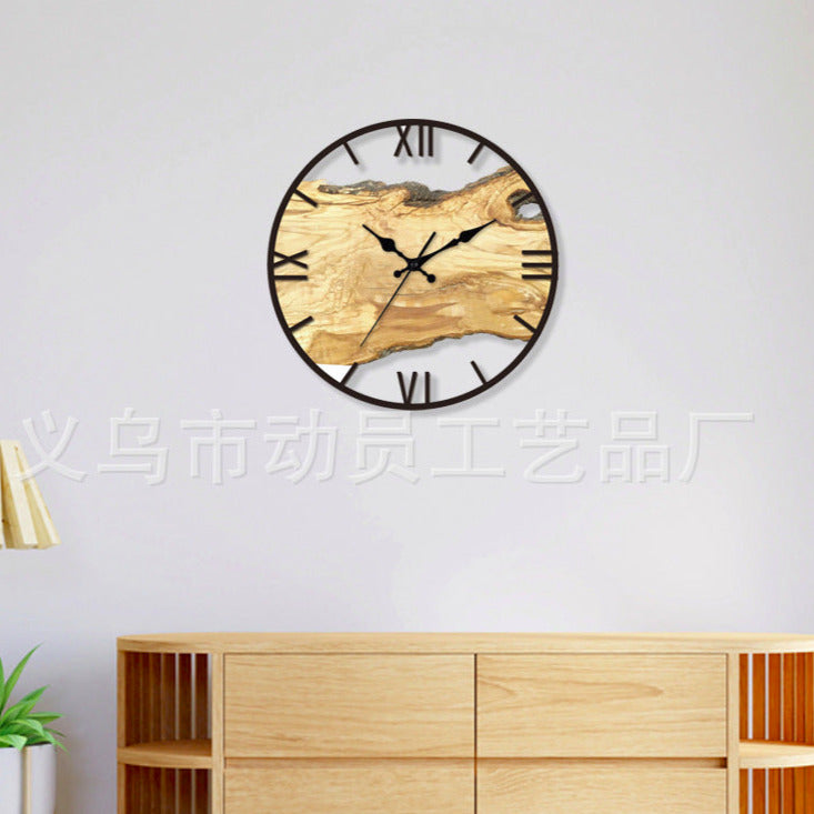 Avtoit | Wood imitation acrylic silent wall clock for the living room 30 cm