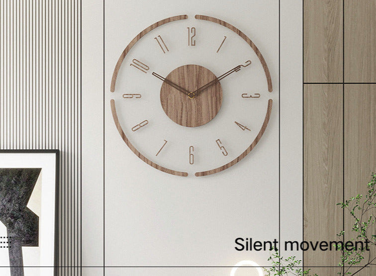 Avtoit | WoodCraft | Nordic Solid Wood Wall Clock – Minimalist Silent Timepiece