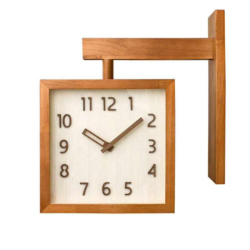 Avtoit | Wall-Corner-Two-Sided Wood-Analog-Clock