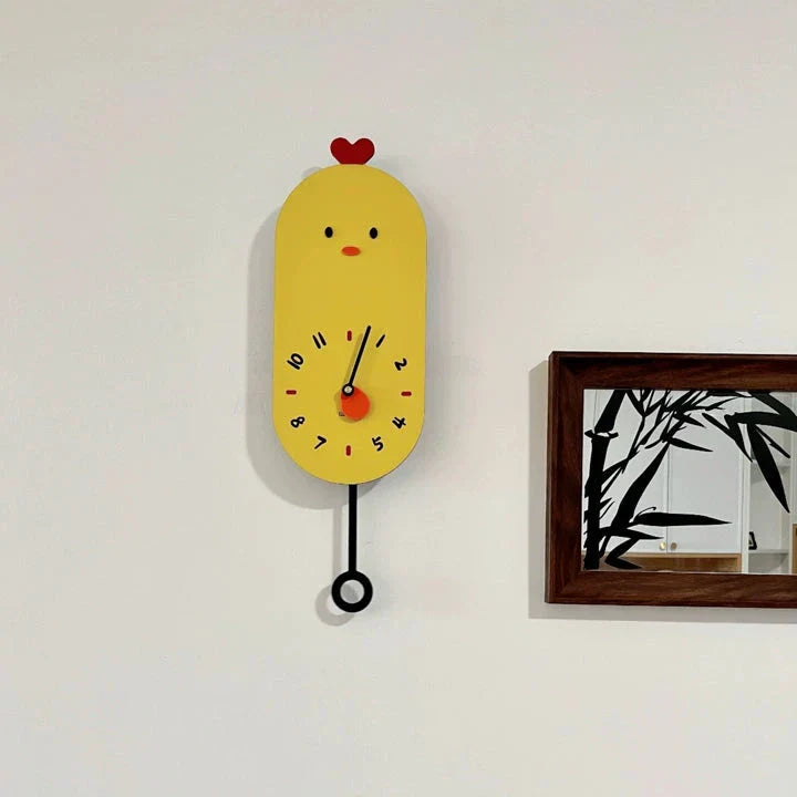 Avtoit | Cute Chicken Kids Room Silent Wall Clock