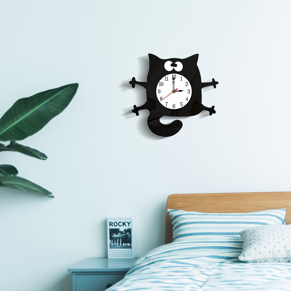 Avtoit | Silent Cat Wall Decoration Clock for Children's Room