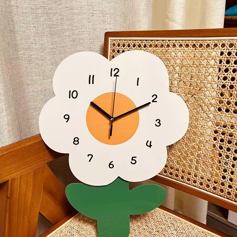 Avtoit | Flower Silent Wall Clock for Living Room 12 Inch