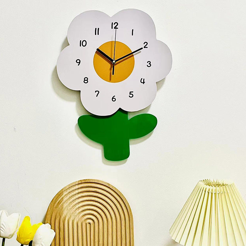 Avtoit | Flower Silent Wall Clock for Living Room 12 Inch