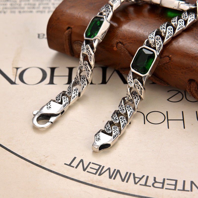 Avtoit | Totem Design Diamond Pattern Bracelet – Unisex Copper Chain with 9mm Width