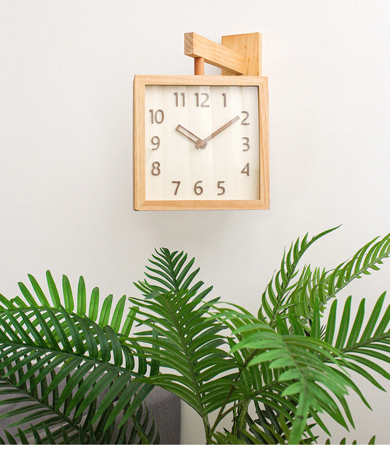 Avtoit | Wall-Corner-Two-Sided Wood-Analog-Clock