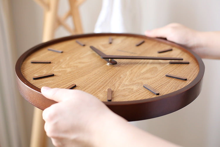 Avtoit | Minimalistic Quiet Wooden Wall Clock 12 Inch
