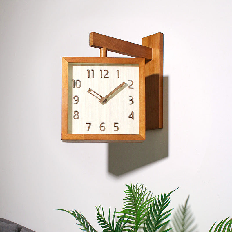Avtoit | Wall-Corner-Two-Sided Wood-Analog-Clock