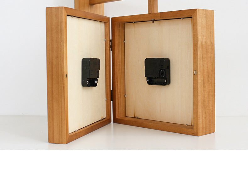 Avtoit | Wall-Corner-Two-Sided Wood-Analog-Clock