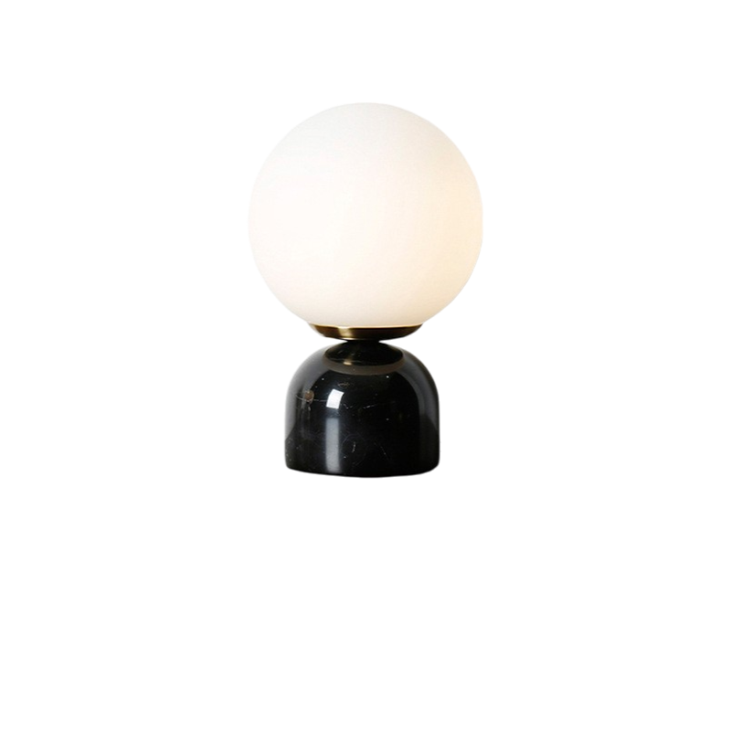 Avtoit | Marnor | Marble Table Lamp with Glass Shade – Scandinavian Minimalist Design