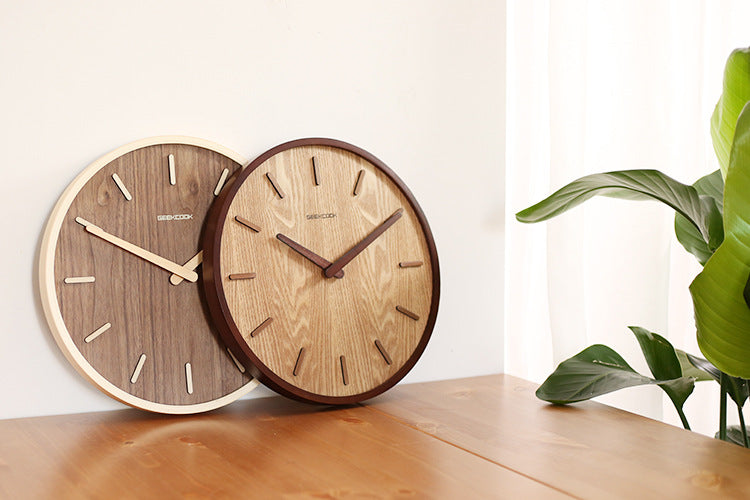 Avtoit | Minimalistic Quiet Wooden Wall Clock 12 Inch