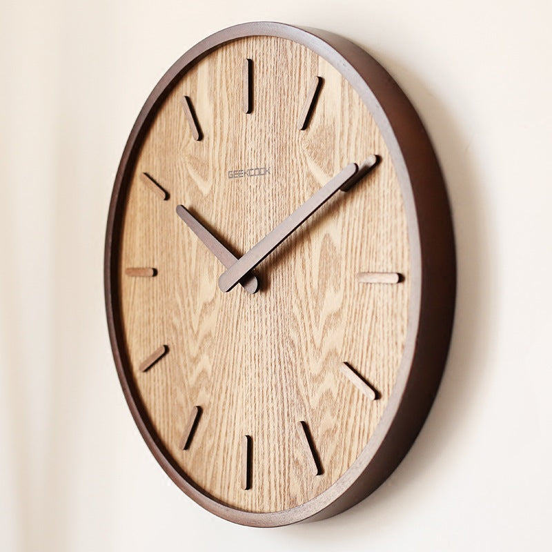 Avtoit | Minimalistic Quiet Wooden Wall Clock 12 Inch
