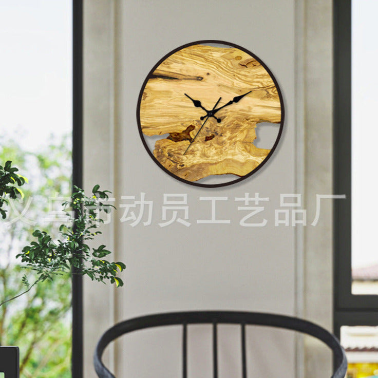 Avtoit | Wood imitation acrylic silent wall clock for the living room 30 cm