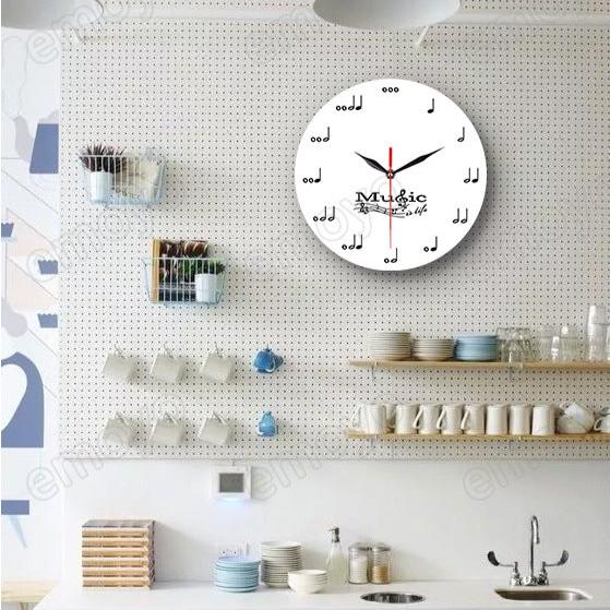 Avtoit | Music notes wall decoration quiet round clock