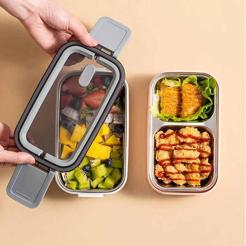 Avtoit | 2-layer stainless steel Bento lunch box with locking lid