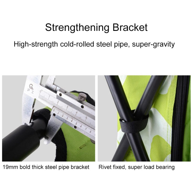 Avtoit | Outdoor portable foldable camping chair lightweight fishing beach chair stainless steel tube folding chair with cooler bag (Green)